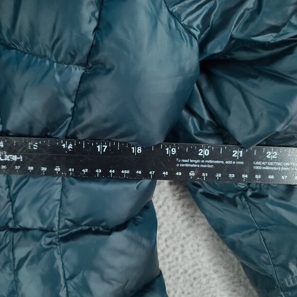 Calvin Klein Jacket Womens Medium Green Down Puffer Parka Faux Fur Full Zip - Picture 7 of 8